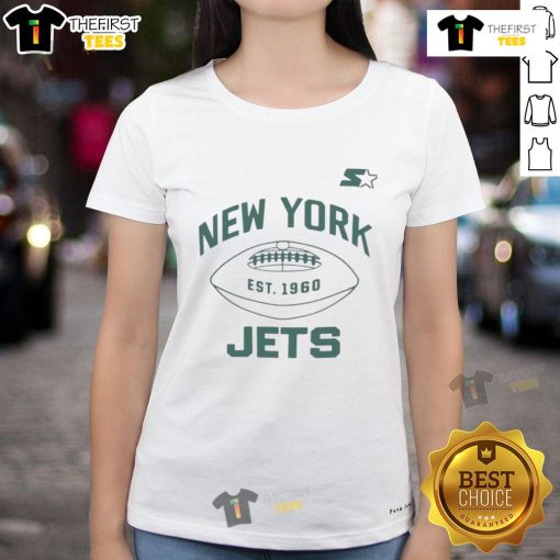Official New York Jets Green and White Forever Ladies Tee featuring team logo and stylish design for female fans.