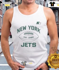Alt Text: Official New York Jets green and white Forever tank top, perfect for fans showcasing team spirit and style.