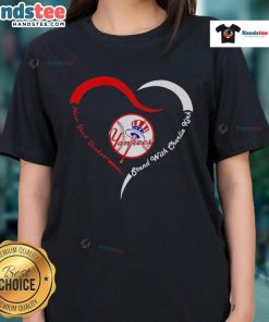 Alt Text: Official New York Yankees Stand With Charlie Strong Heart Memorial Ladies Tee featuring team logo and heartfelt design.