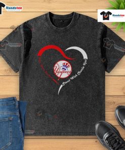 Official New York Yankees Stand With Charlie Strong Heart Memorial T-Shirt in washed design, perfect for fans and tribute.