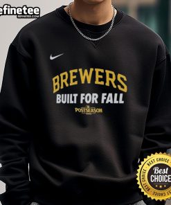 Alt Text: Official Nike Milwaukee Brewers 2025 MLB Postseason sweatshirt, perfect for fall and supporting your favorite team.