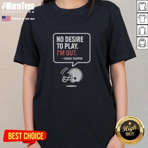 Amari Cooper Las Vegas Raiders ladies tee featuring 'Official No Desire To Play I'm Out' design for NFL fans.
