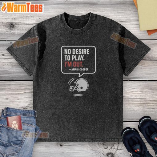 Amari Cooper wearing a washed t-shirt with 'Official No Desire To Play I'm Out' design, Las Vegas Raiders fan gear.