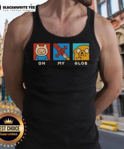 Official Oh My Glob Adventure Time tank top featuring vibrant characters and playful design, perfect for fans of the series.