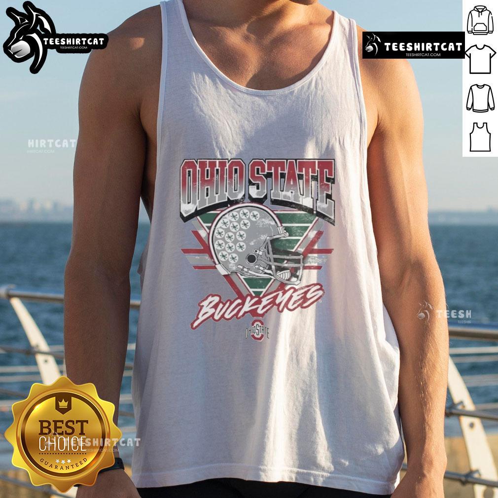 Official Ohio State Buckeyes Triangle Vintage Tank Top Official Ohio State Buckeyes triangle vintage tank top in red with logo, perfect for game day and casual wear.
