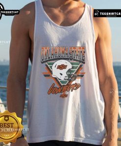Official Oklahoma State Cowboys triangle vintage tank top featuring bold graphics and a classic design for fans.