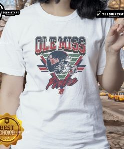 Vintage ladies tee featuring the official Ole Miss Rebels triangle logo, perfect for fans and casual wear.