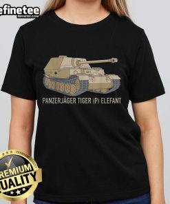 Official Panzerjger Tiger Elefant tank WWII military history ladies tee featuring a stylish design and vintage graphics.