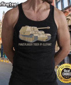 Alt Text: Official Panzerjager Tiger Elefant tank from WW2, showcasing military history on a stylish tank top design.