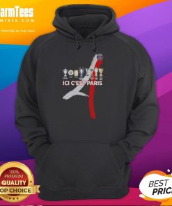 Official Paris Saint-Germain Football ICI C'est Paris Trophy Hoodie in navy blue, showcasing the iconic PSG logo.