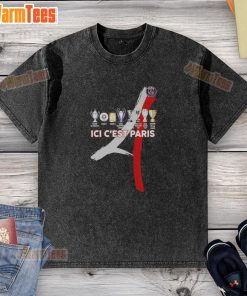 Official Paris Saint-Germain ICI C'est Paris Trophy washed t-shirt in vibrant colors, perfect for football fans.