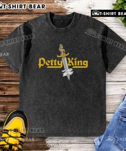 Official Petty King Knife logo on a washed t-shirt, featuring a stylish design for casual wear enthusiasts.