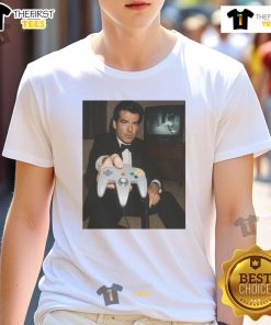 Official Pierce Brosnan Your Turn T-Shirt featuring a stylish design and signature, perfect for fans of the actor.