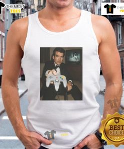 Alt Text: Official Pierce Brosnan Your Turn Tank Top in stylish design, perfect for summer wear and fans of the actor.