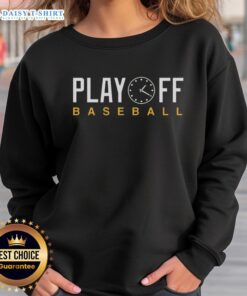 Official Playoff Baseball Clock Sweatshirt featuring a stylish design for dedicated fans, perfect for game day attire.