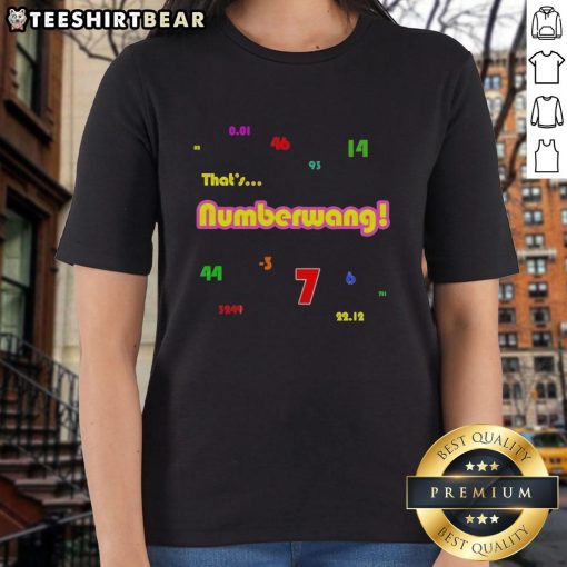 Official Powerball numbers printed on a stylish Numberwang ladies tee, perfect for lottery fans and casual wear.