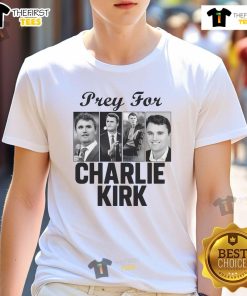 Alt Text: Official Pray For Charlie Kirk Tribute Support T-Shirt featuring a bold design and vibrant colors promoting awareness.