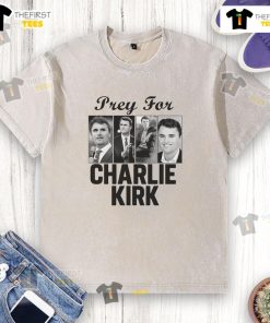 Official Pray For Charlie Kirk Tribute Support Washed T-Shirt featuring inspirational design and vibrant colors.