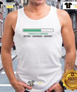 Official Progress In Progress Retry Improve Repeat Tank Top in vibrant colors, perfect for fitness enthusiasts.