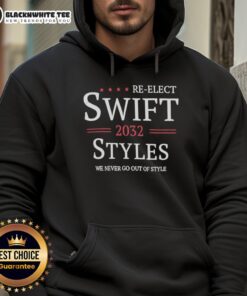 Official Re-Elect Swift 2032 hoodie featuring stylish design, showcasing timeless fashion and support for the campaign.