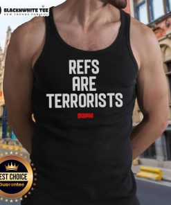 Official Refs Are Terrorist SGPN Sports Gambling Podcast tank top featuring bold graphics and vibrant colors.