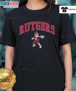 Official Rutgers Scarlet Knights Sir Henry New Ladies Tee featuring vibrant team colors and logo, perfect for game day.