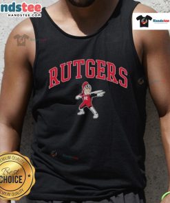 Official Rutgers Scarlet Knights Sir Henry New Tank Top in vibrant red, perfect for game day and fan apparel.