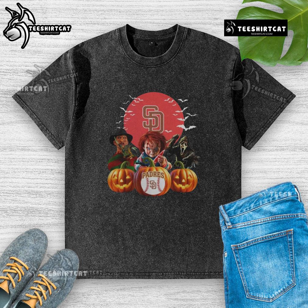 Official San Diego Padres Mlb Horror Movie Halloween Washed T Shirt