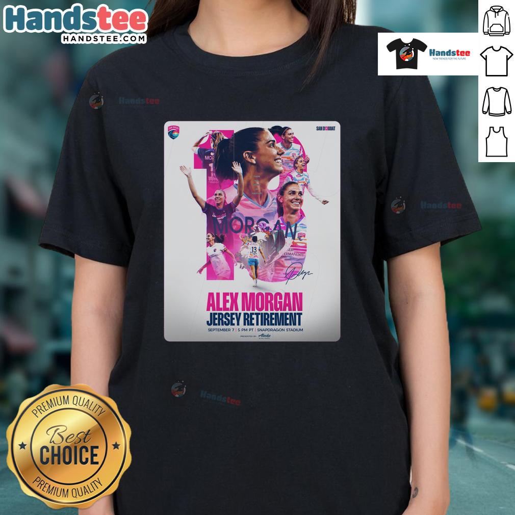 Official San Diego Wave FC Alex Morgan Jersey Retirement September 7 2025 Snapdragon Stadium Ladies-Tee