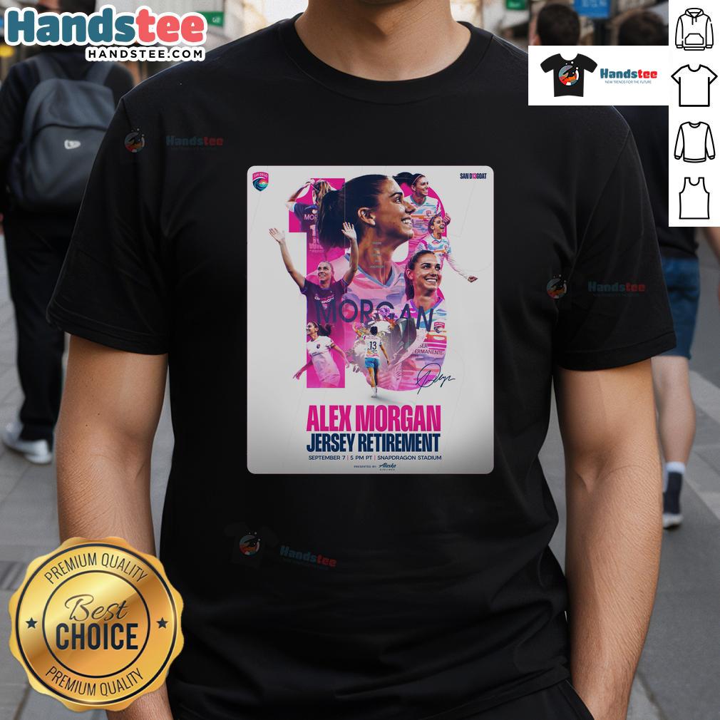 Official San Diego Wave FC Alex Morgan Jersey Retirement September 7 2025 Snapdragon Stadium T-Shirt Alex Morgan jersey retirement t-shirt for San Diego Wave FC, September 7, 2025, at Snapdragon Stadium, celebrating a legend.