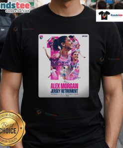 Alex Morgan jersey retirement t-shirt for San Diego Wave FC, September 7, 2025, at Snapdragon Stadium, celebrating a legend.