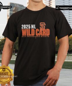 Official San Francisco Giants 2025 MLB Playoffs Wild Card T-Shirt featuring team logo and vibrant colors for fans.