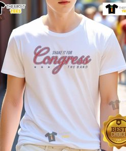 Official Shake It For Congress T-Shirt featuring vibrant design, perfect for supporters of the campaign and political activism.