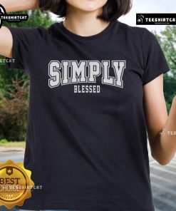 Official Simply Blessed Sporty Logo Ladies Tee in vibrant colors, perfect for casual wear and showcasing your style.