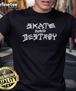Official Skate And Destroy New T-Shirt featuring bold graphics, perfect for skateboarding enthusiasts and streetwear fans.