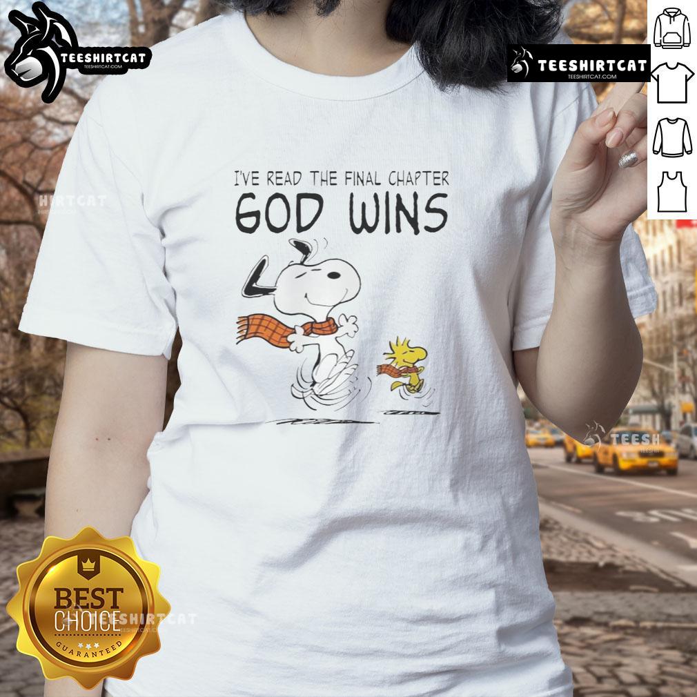Official Snoopy And Woodstock I’Ve Read The Final Chapter God Wins Ladies Tee Official Snoopy and Woodstock IVe Read The Final Chapter God Wins Ladies Tee featuring vibrant graphics and playful design.