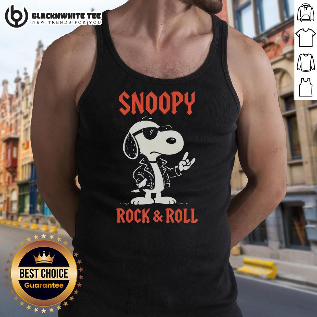 Official Snoopy Rock And Roll Tank Top Official Snoopy Rock and Roll Tank Top featuring colorful Snoopy graphic, perfect for fans of Peanuts and music lovers.