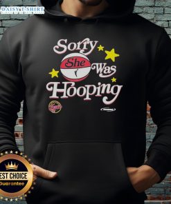 Official Sorry She Was Hooping Indiana Fever 2025 WNBA Playoffs Hoodie showcasing vibrant team colors and stylish design.