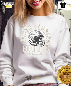 Official South Florida Bulls football green and gold sweatshirt featuring team logo and sporty design.
