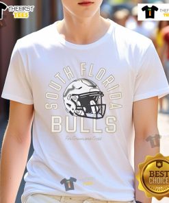 Official South Florida Bulls Football green and gold t-shirt featuring team logo and vibrant colors for fans.