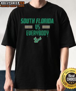 Official South Florida Bulls USF 'Vs. Everybody' T-Shirt showcasing team spirit and pride in vibrant green and white colors.