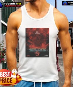 Alt Text: Stranger Things Season 5 villain in a tank top under ominous red sky lighting, showcasing an epic final adventure.