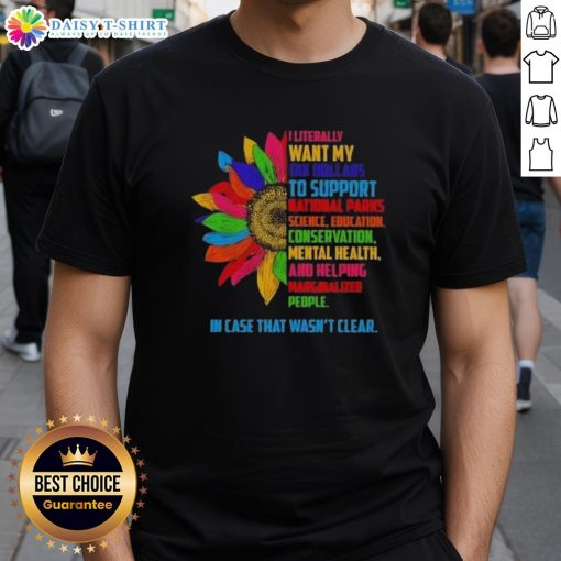 Official Sunflower T-Shirt promoting support for National Parks science with a vibrant sunflower design.