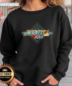 Alt Text: Official Super MAGFest 2026 logo sweatshirt featuring vibrant graphics and a cozy design for gamers and fans.