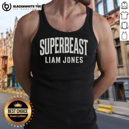 Alt Text: Official Superbeast Liam Jones 'Born To Do This' tank top featuring bold design and high-quality fabric for fitness enthusiasts.