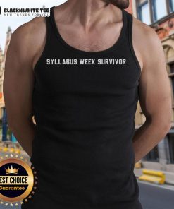 Official Syllabus Week Survivor tank top featuring a bold design, perfect for celebrating the start of the semester.