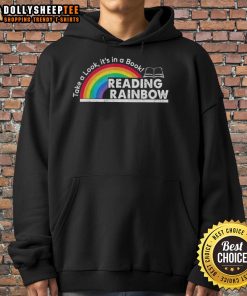 Alt Text: Retro 'Take A Look, It's In A Book' hoodie for book lovers, featuring vibrant graphics and cozy design for reading enthusiasts.
