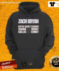 Zach Bryan live in concert hoodie from the Official Tee collection, Notre Dame Events, September 6, 2025.