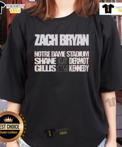 Official Tee featuring Zach Bryan performing live in concert on September 6, 2025, at Notre Dame Events for ladies.