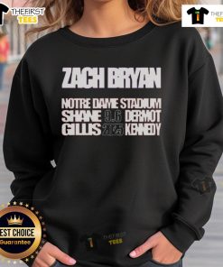 Alt Text: Official Zach Bryan live in concert sweatshirt from the Notre Dame event on September 6, 2025.